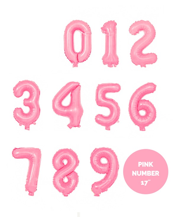 17inch 핑크 숫자 풍선 S (0~9)
