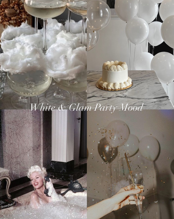 White &amp; Glam Party Mood Aesthetic